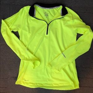 Nike yellow Dri-fit pullover new Sz medium